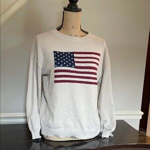 Women's Beige American Flag Sweater